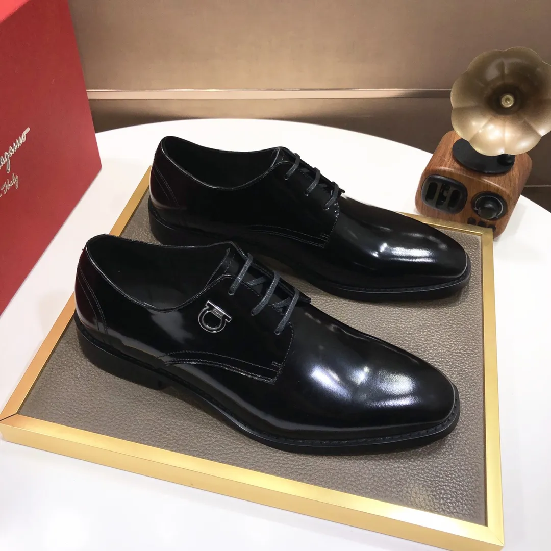 Men's shoes 💰540💰[Ferragamo/Ferragamo] (high-end Niuli) New 🍀 Ferragamo* - top version Ferragamo's classic formal leather shoes! Made of imported original cowhide, the inner top layer is comfortable cowhide lining! Original wear-resistant rubber outsole! High quality products! Code number 38-44!